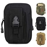 ZhaoCo Taktische Hüfttaschen, Nylon Militär Kompakt MOLLE EDC Tasche Gürteltasche Beutel Taille Taschen für Gadget-Dienstprogramm Handy Camping Wandern und Reisen - Schw