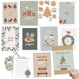 Karten-Adventskalender zum Basteln und Verschenken für die Schwester/Beste Freundin Set 5 | 24 Postkarten zum Gestalten | Geschenkidee in der Vorweihnachtszeit| mit liebevollen Motiven zum Aufhäng