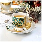 HNHYNSY Retro Kaffeetassen Porzellan Kaffeetasse Keramik Blume Tee Tasse Nachmittag Teetasse Löffel Retro-Becher (Color : B)