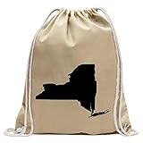 Kiwistar - USA - Bundesstaat - New York Turnbeutel Fun Rucksack Sport Beutel Gymsack Baumwolle mit Ziehg