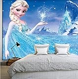 MUNXIN Wallpaper Fototapete 3D Effekt Kinderzimmer Mädchen Cartoon Schneekönigin Elsa Tapeten Vliestapete Wohnzimmer Wandbilder Wanddek