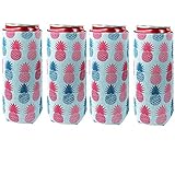 ZSYKD 2 x Slim Bierdosen-Kühler, faltbar, stumpfe Halterungen, Bierkühltaschen passend für 340 ml dünne Dosen, Energy Drink & Bier, RedBull, Michelob Ultra, Truly Red Bull, White Claw Blue-4Pack