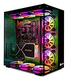 Talius Cronos Gaming-Gehäuse ATX, gehärtetes Glas, RGB-Lüfter (erhältlich in DREI Farben), Schw