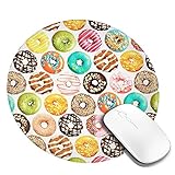 Mauspad Bunte Donuts Rutschfeste Gummibasis Wasserdichte Runde Mausmatte für Office Home Gaming Mousepad 4 Stück