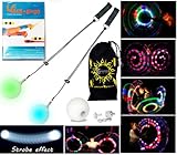 Flames 'N Games Pro LED Glow Poi (Fast Strobe RGB) + Kid Poi DVD + R