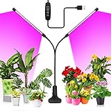 20W LED Pflanzenlampe, KOOSEED 40LEDs Pflanzenlicht mit 3 Licht Modus, 10 Helligkeitsstufen und Zeitschaltuhr, 360°Einstellbar Grow Lampe Wachstumslampe Vollspektrum Pflanzenleuchte für Zimmerp