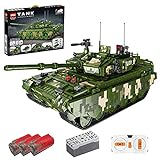 Likecom Technik Tarnpanzer Modell Bausteine, 2.4Ghz/APP RC Panzer mit Motor, 2056+ Teile Panzer Kleine Partikel Klemmbausteine, Spielzeug für Erwachsene und Kinder Kompatibel mit Lego T