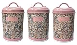 Set mit 3 Tee-, Kaffee- und Zuckerdosen-Set William Morris Golden Lily Floral Pink