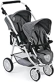 Bayer Chic 2000 689 76 Puppenwagen Tandem-Buggy Vario, Jeans Grey