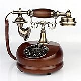NEHARO Retro Festnetztelefon Home Office Decor Antique Drehtelefonanrufer ICH WÜRDE Handfreier und Lautsprecher. für Bürohotel (Color : Redbrown, Größe : Button)