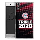 DeinDesign Slim Case extra dünn kompatibel mit Sony Xperia XZ Silikon Handyhülle transparent Hülle FC Bayern München FCB Champions Leag