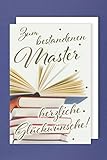 Master Grußkarte Karte Herzliche Glückwünsche Bestanden Bücher 16x11cm Plus 3 Stick