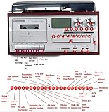 ZSMLB Grammophon Bluetooth-Schallplattenspieler Plattenspieler CD-Kassette AM/FM-Radio und Aux-Eingang mit USB-Anschluss und SD-Kodierung - Fernbedienung eingeb