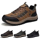 SPSHOOS Wanderschuhe Herren Leicht Atmungsaktiv Trekkingschuhe rutschfest Outdoor Hiking Schuhe Braun 42