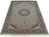 Kashan Design Teppich, Hellgrau, 185 X 281 cm, Bereich Teppich, Traditionelles Persisches Design, Handgeknüpft, Wool/Art. Silk, Blumenmuster, M
