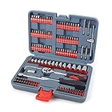 QINGWEN Bro lang Hallo-Spec Rathet Werkzeug-Set Sockel Werkzeugsatz 1/4 Schlüssel Schlüsselsatz Auto Tools Kit Set Reparatur Hand-Werkzeug for Haus Auto Garage mit Werkzeugk