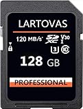 Professional LARTOVAS SDXC Card 128GB UHS-I C10 SD Speicherkarte SecureDigital Speed up to Max 120MB/S Kompatibel mit DSLR & 3D Cameras, HD Camcorder (128GB)