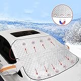 Antrect Frontscheibenabdeckung Winter Auto Scheibenabdeckung Windschutzscheibe Abdeckung mit Magnet Frostabdeckung Gegen Sonne, EIS, Schnee, Frost, Staub, 145x115
