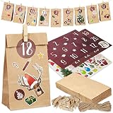 Adventskalender zum Befüllen: Schöner Adventskalender zum Selbstbefüllen mit Tüten und Zahlen Aufkleber – DIY Adventkalender Erwachsene, Adventkalender Kinder – Adventskalender Selber Befü