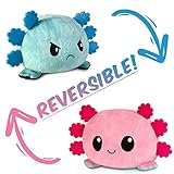Axolotl Plüschspielzeug, Reversible Wende Kuscheltier Stimmungs Kuscheltier Moody Plüsch Spielzeug Niedliche Doppelseitige Plüschtier Spielzeug Geschenke für Kinder Mädchen Jungen (Rosa und blau)