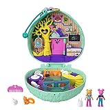 Polly Pocket GTN15 - Igel-Café Schatulle im Café- und Haustier-Design, kleiner Polly Puppe & Freundin, 2 Tierfiguren, Überraschungseffekte, tolles Sielzeug Geschenk für Kinder ab 4 J