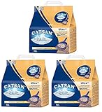 Catsan Ultra Plus Klumpstreu klumpendes Katzenstreu, 3 Packungen (3 x 10l)