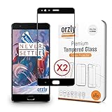 Orzly Displayschutzfolie OnePlus 3 / OnePlus 3T, 2.5D Pro-Fit V2 aus Hartglas – optimierte 100% transparent, schw