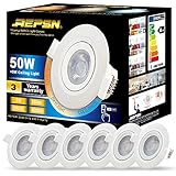 REPSN® LED Einbaustrahler Dimmbar Schwenkbar, 6 x 5W 550lm Naturalweiß,3-stufig dimmbar über Wandschalter, IP23 Smart Deckeneinbaustrahler Einbauleuchte,6er Pack