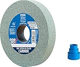 PFERD Schleifbockscheibe, 125x20x32mm, Ausführung CARBIDE, Korngröße 80, Siliciumcarbid, 39009723 – Schleifscheibe für das Bearbeiten harter Materialien mit integrierten Reduzierhülsen (25/20/16mm)