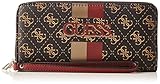 Guess Vikky SLG Large Zip, Zubehör für Reisen, Geldbörse für Damen, Brown/Merlot, 21x10x2