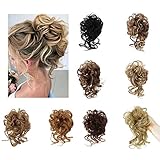 Chaotisch Hair Bun Extensions Synthetische Haarteil Zerzauste Hochsteckfrisur Curly Scrunchies Pferdeschwänze Extension mit elastischem Gummiband Haar Chignons für Frauen M