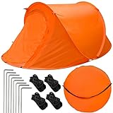 EYEPOWER Popup-Zelt Wurfzelt ultraleichtes Campingzelt 245x145x100cm Sekundenzelt Inkl. Tasche Automatik-Zelt Orang