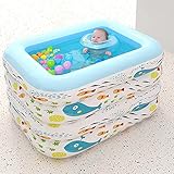 Pkfinrd Aufblasbare Paddling-Pools für Kinder-Kinderbecken für Schwimmen Spielen Schlafende Kinder-oberirdisches Pool-Paddel-Pool-aufblasbare Badewanne (Color : Beige, Size : 140x102x72cm)