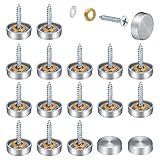 16 Sätze Spiegelschrauben aus Edelstahl 16mm, Gebürstete Spiegelschrauben Zierschrauben mit Kappe, Schraubverschluss für Spiegel Möbel Wandpaneele im Bad Tische und Schränk