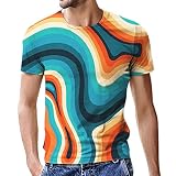 Tshirt Herren bunt Herrenmode Sommer Casual Bedrucktes Rundhals Top Fashion Streetstyle 3D Druck Basic Grafik Tshirt mit Print Kurzarm Neuheit Lustige Tee Rundhals Kurzarm T-S