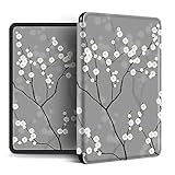 Kindle Hülle - Kindle Hülle Mit Auto Wake/Sleep - Stoßfestes Smart Cover Für Kindle 10Th 2019 Kindle Paperwhite 4/3/2 - Einfache Weiße Blume Bedruckte Hülle Für Kindle 8Th 2016,Für Dp75S