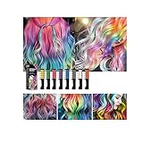 Haarkreide-Kamm, waschbar, Haarfärbepinsel, Haarkreidekamm, waschbarer Haarkreidekamm, temporäre Haarfarbe für Neujahr, Geburtstag, Party, Cosplay, DIY (8 Stück)