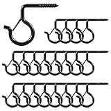 20 Stück Hakenschrauben Schraubhaken Deckenhaken ,Eisen,Hakenschrauben Cup Haken Deckenhaken Einschraubhaken,zum Aufhängen von Pflanzenkörben Laternen Lichterketten Tassen (Black (20pc))