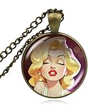 Handgefertigter Schmuck Marilyn Monroe Halskette Portrait Karikatur Marilyn Monroe Anhäng