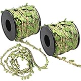 FYSL 20 M Buchsgirlande Künstliche Blätter Dekoband, Jute-Schnur mit künstlichen Blättern für Rustikale Hochzeiten, Zuhause, Garten, Bastelarbeiten, 2 R