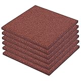 vidaXL 6x Fallschutzmatten Gummi Rot Fallschutzplatten Bodenmatten Spielp