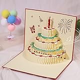 3D Geburtstagskarte, 3D Pop Up Grußkarten Geburtstag, Gefaltete Geburtstagskarte mit LED Licht und Umschlag, Geschenk für Ihre Familie, Freunde und Liebhaber Special (blau)