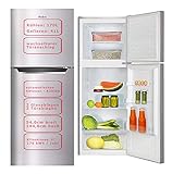 Amica Kühl-Gefrierkombination 211L 144cm automat Abtauen Silber/Edelstahloptik freistehend Kühlschrank