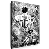 Julia-Art - Bilder Lionel Messi Fußball 120 x 80 cm Leinwandbilder XXL - 1 Teilige Wandbilder Kunstdrucke w-a-2064-5