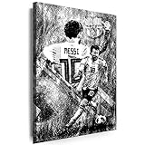 Julia-Art - Bilder Lionel Messi Fußball 120 x 80 cm Leinwandbilder XXL - 1 Teilige Wandbilder Kunstdrucke w-a-2064-5