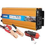 MaSYZBF 2000W Modifizierter Sinus-Wechselrichter 12/24v auf 220v Spannungswandler Power Inverter 1 USB-Anschluss für Wohnmobil LKW PKW,12V-SUV