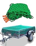 CargoVA® Anhängernetz 2x3M - Hängernetz mit Gummiseil und Eckenmarkierung - zur perfekten Ladungssicherung