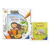 Ravensburger tiptoi ® Buch 4-7 Jahre | Pocket Wissen - Tiere im Garten + Mini tiptoi Buch | Pocketwissen, Tip TOI