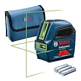 Bosch Professional Linienlaser GLL 2-10 G (grüner Laser, Arbeitsbereich: bis 10 m, 3x AA-Batterie, Tasche) – Amazon Ex