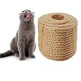 CAThrone Sisalseil 6mm für Katze Scratcher Katzenkratzbaum reparieren und ersetzen, DIY Kratzmöbel - Kratzbaum, Kratzteppich & Matte, Kätzchen Kicker Spielzeug, Naturjute 10m/33